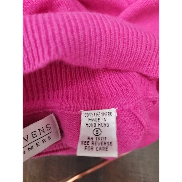 Valerie Stevens Sweater SZ S 100% Two Ply Cashmere Turtleneck Pink Magenta Vtg - Picture 10 of 11